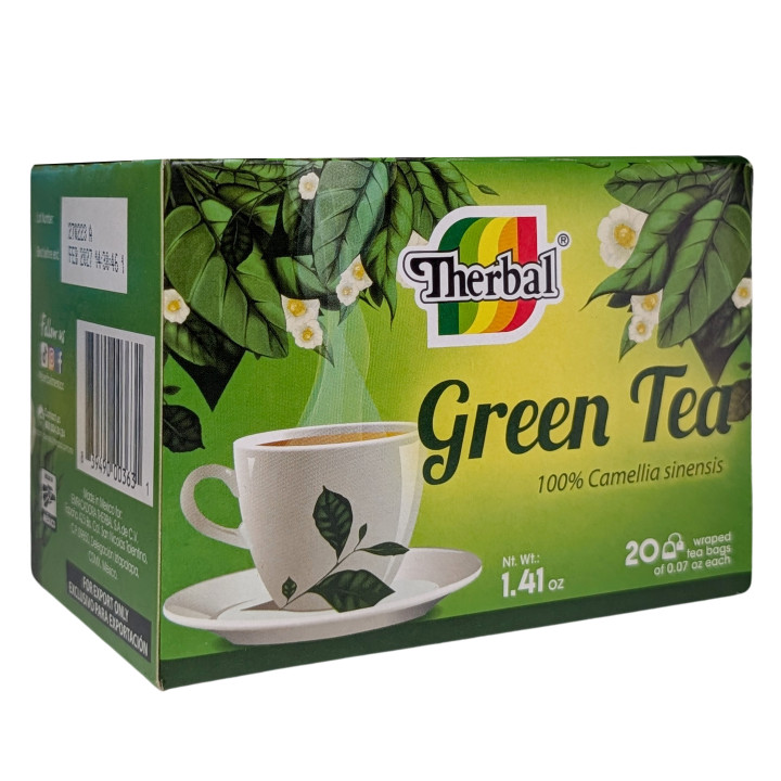 Té verde herbal - 100 % Camellia sinensis - 20 bolsitas de té