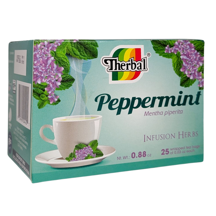 Therbal Peppermint Tea - Pure Mentha Piperita (25 Tea Bags)