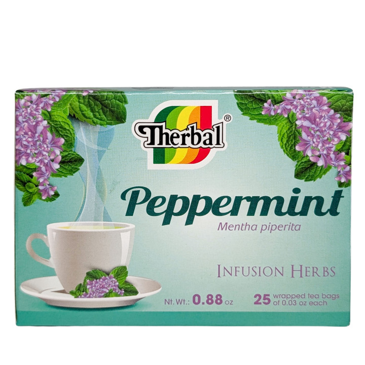 Therbal Peppermint Tea - Pure Mentha Piperita (25 Tea Bags)