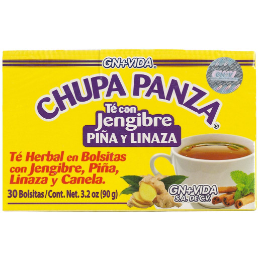 CHUPA PANZA Ginger Pineapple Flaxseed Herbal Tea Sachets CHUPA PANZA Ginger Pineapple Flaxseed Herbal Tea Sachets
