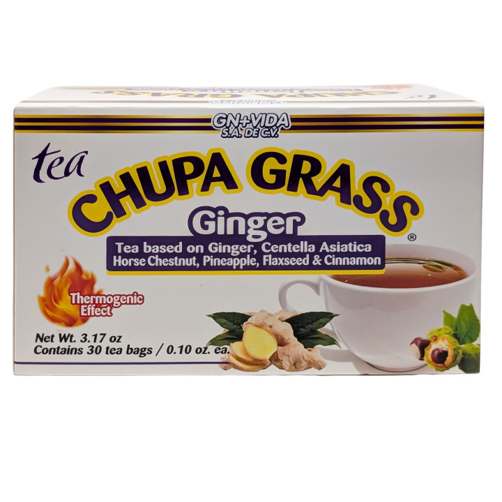 Chupa Grass Ginger Tea - Thermogenic Herbal Blend (30 Bags)