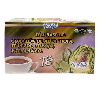 Té de corazones de alcachofa con té verde, rojo y blanco | 30 bolsitas