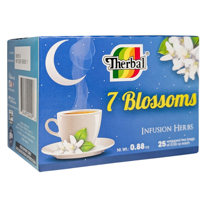 Té de hierbas 7 Blossoms - Mezcla relajante | 25 bolsitas de té