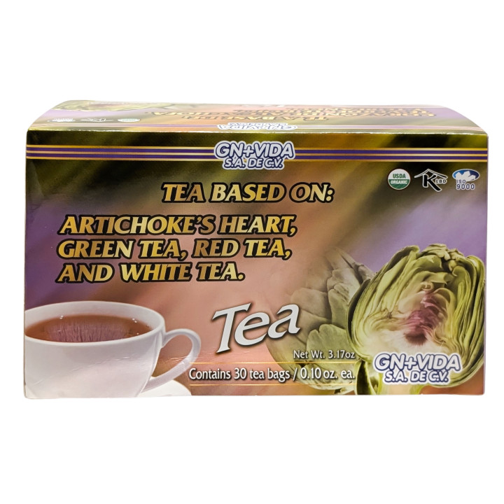Té de corazones de alcachofa con té verde, rojo y blanco | 30 bolsitas