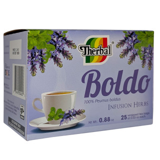Therbal Boldo Tea - 25 Bags Pure Peumus boldus Herbal Infusion