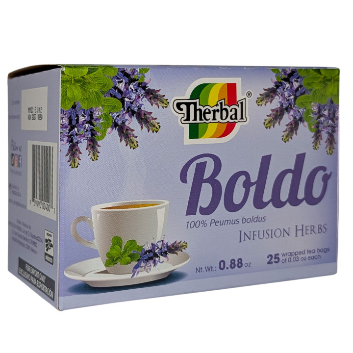 Té de boldo herbal - 25 bolsitas Infusión herbal pura de Peumus boldus