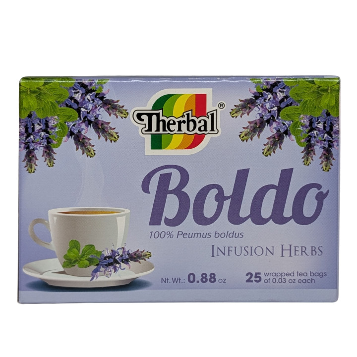 Té de boldo herbal - 25 bolsitas Infusión herbal pura de Peumus boldus