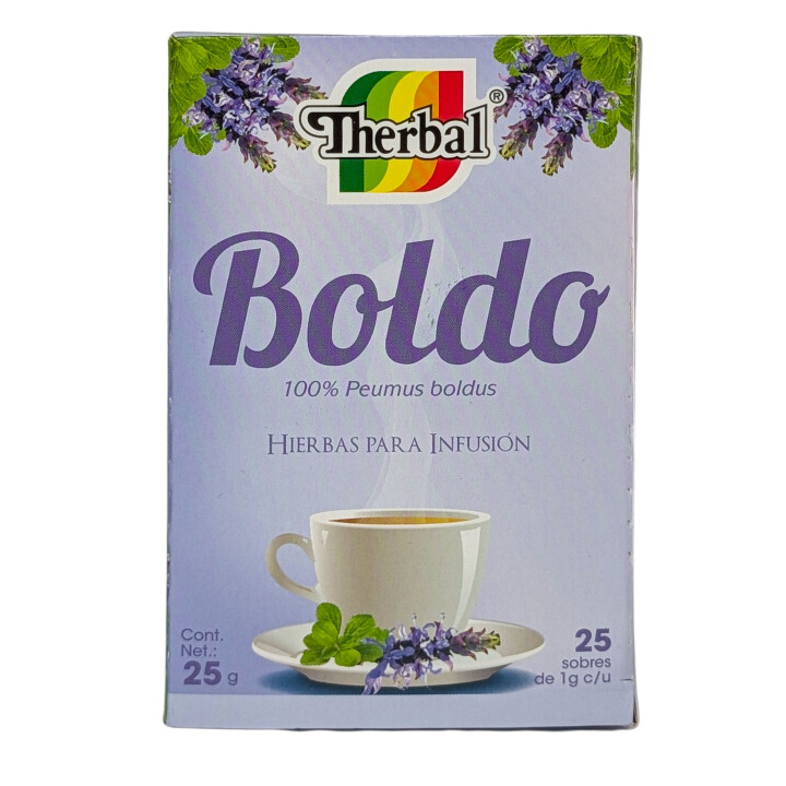 Té de boldo herbal - 25 bolsitas Infusión herbal pura de Peumus boldus