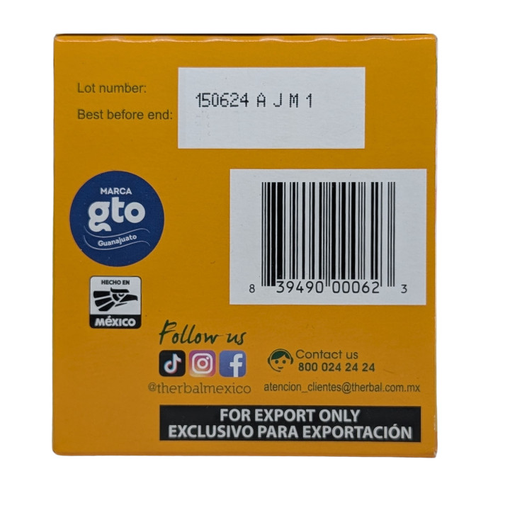 Therbal Chamomile Tea | Pure Manzanilla Herbal Infusion 25 Bags