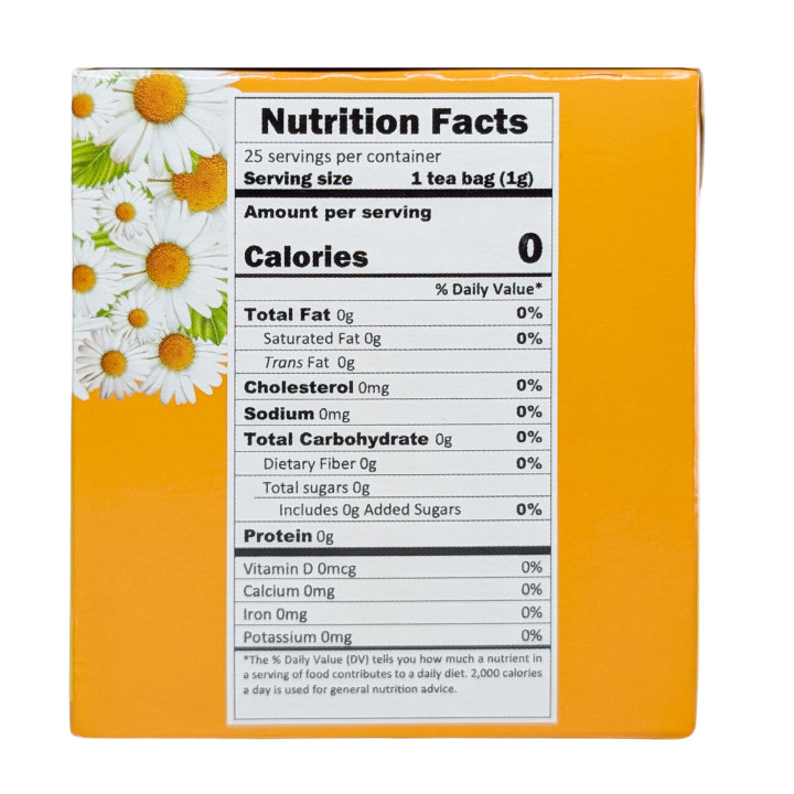 Therbal Chamomile Tea | Pure Manzanilla Herbal Infusion 25 Bags