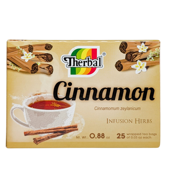 Té de canela herbal - 25 bolsitas de té de canela pura de Ceilán